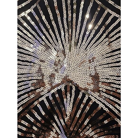 ✨ Art Deco Flapper Great Gatsby Roaring 1920s Retro Gold Sequin Dress SIZE M NWT - Picture 7 of 11